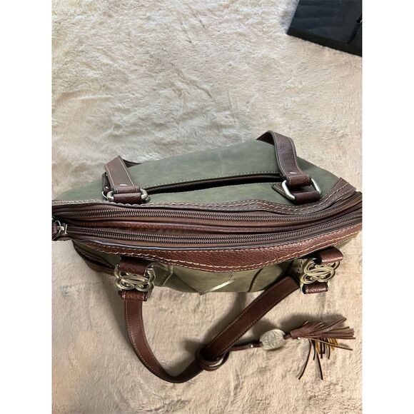 b.o.c. Marsdon Women's Green & Brown Shoulder Bag with Tassel Detail - Picture 15 of 16